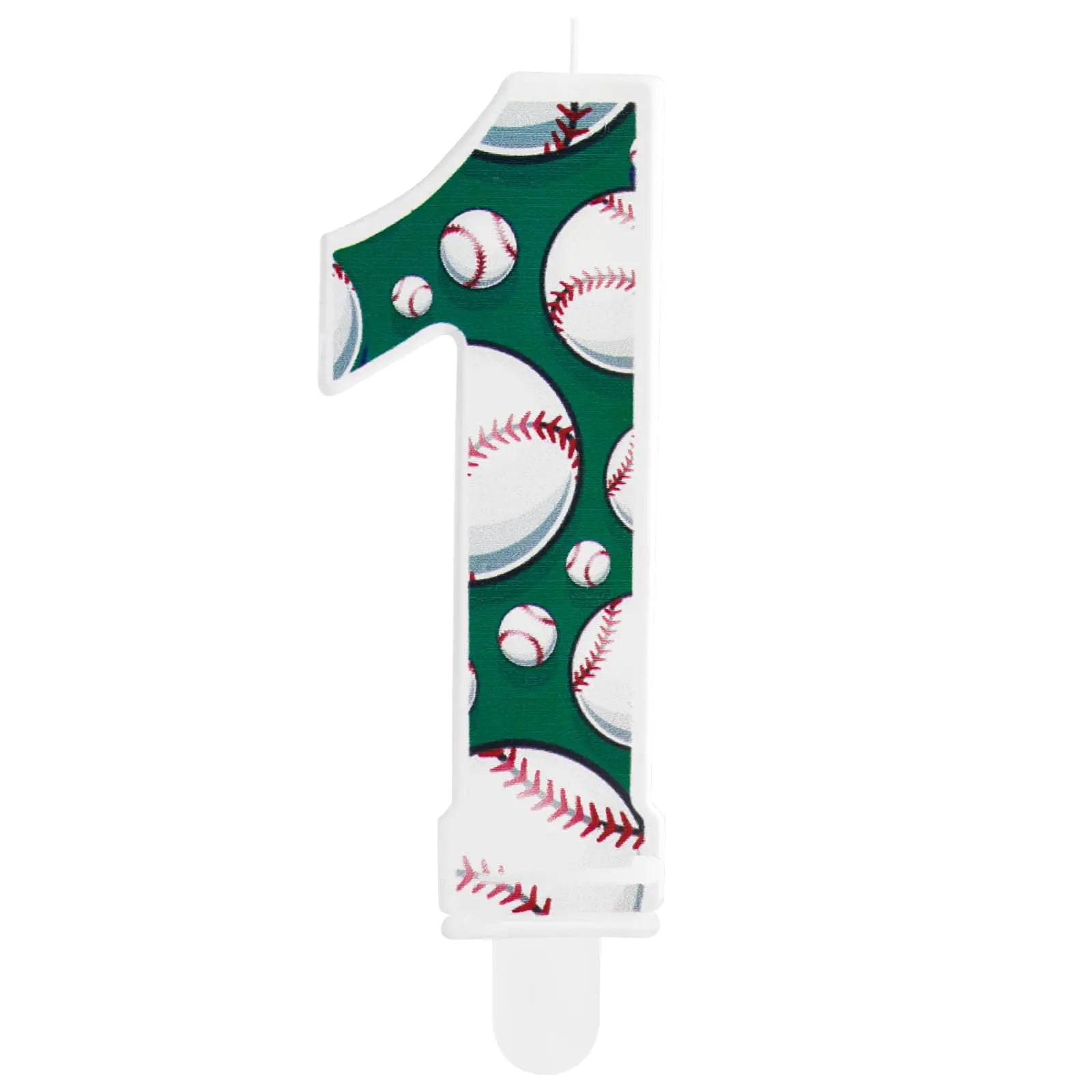 Las Velas Candles Baseball Birthday Number 1 CandlesGreen White Baseball Birthday Candles for CakeBaseball Themed Candle Cake Topper for Baseball Lover Player Decorations Anniversary Celebrations Supplies