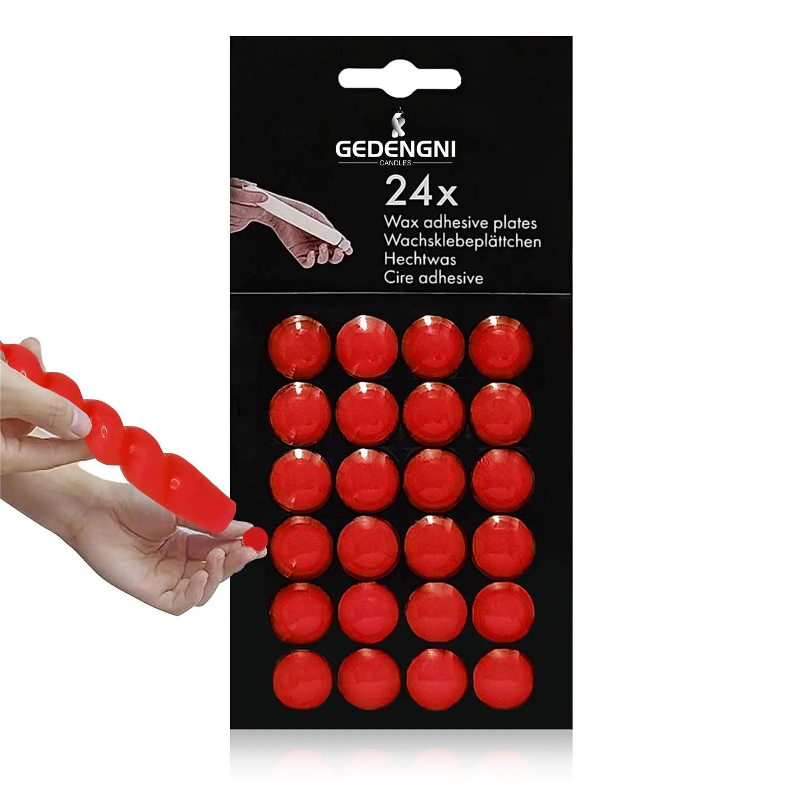 Las Velas Candles Gedengni Taper Candle Wax Dots - 24pcs Spiral Candle Sticky Dots White Candle Adapter Small Candles AdhesiveSoft Wax for Any Candle Holder Accessories-RED