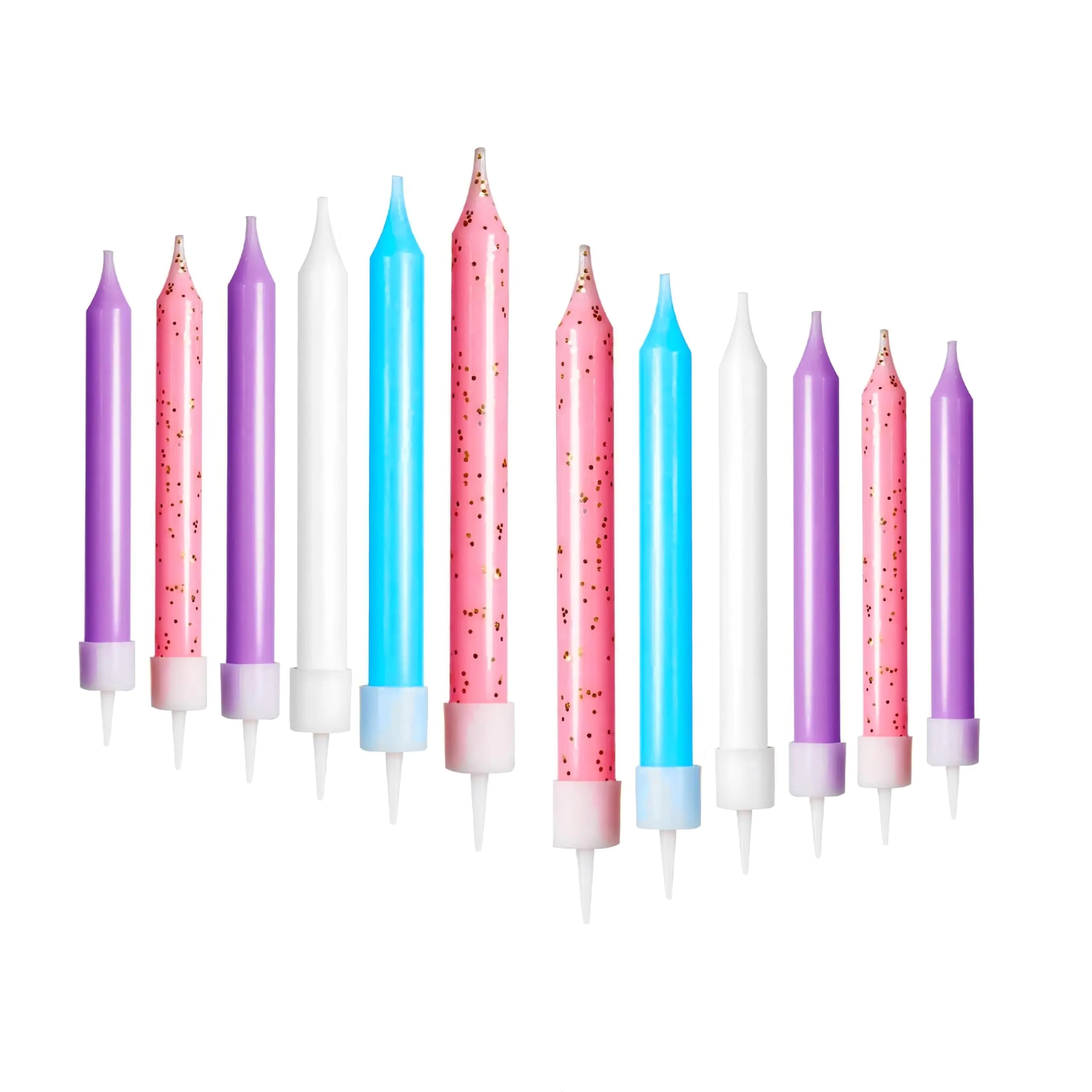 Las Velas Candles iNINGER Mermaid Themed Birthday Candles12 Pcs Purple Pink Themed Long Candles SetMermaid Birthday Cake Candle Mermaid Cake Toppers Birthday Party Supplies